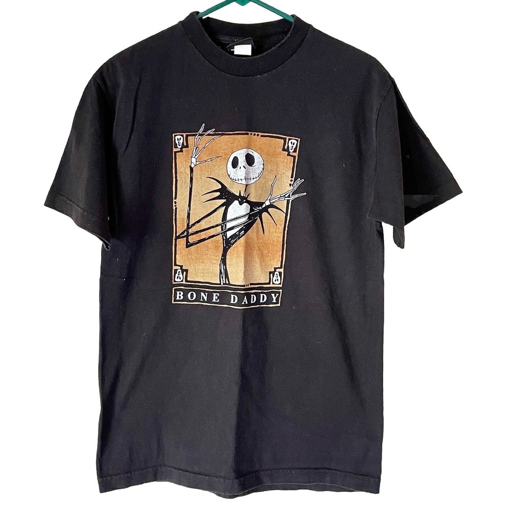 Vintage 90s Nightmare Before Christmas Bone Daddy T Shirt Giant Mens M Black
